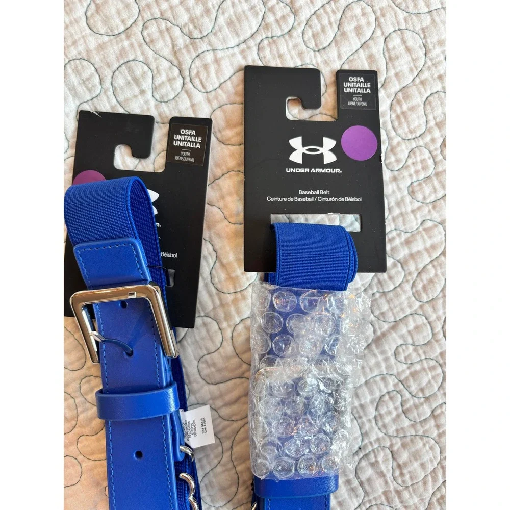 Under Armour Youth Baseball‎ Belt Royal Blue Adjustable OSFA Set of 2